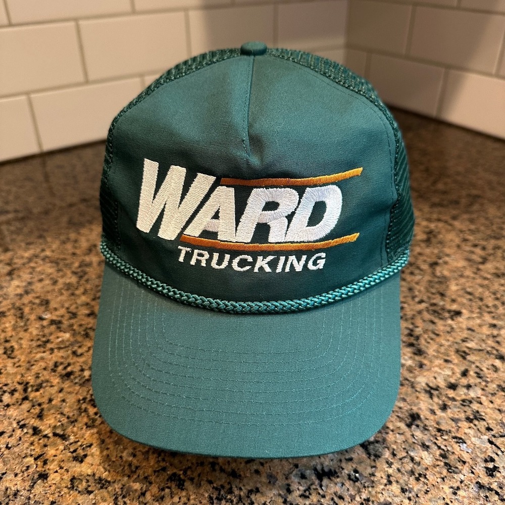 Vtg WARD‎ TRUCKING WearGuard Trucker Hat 936SG Green Snapback OSFA